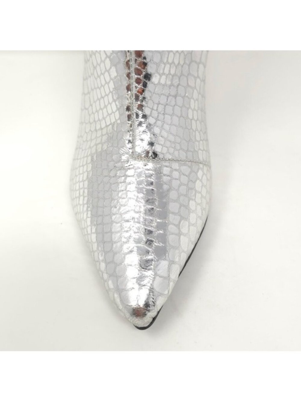 INC Jelpp Silver Snake Tall Knee High Stiletto Boots Size 8.5M - Picture 8 of 10